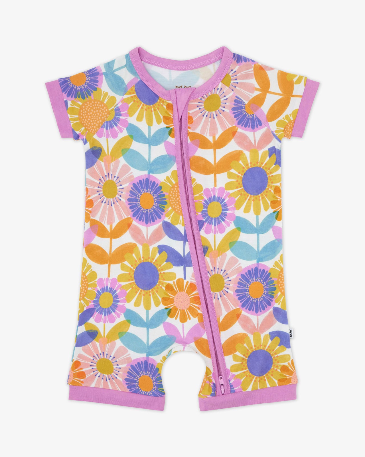 Flat lay of the Petal Power Shorty Zippy