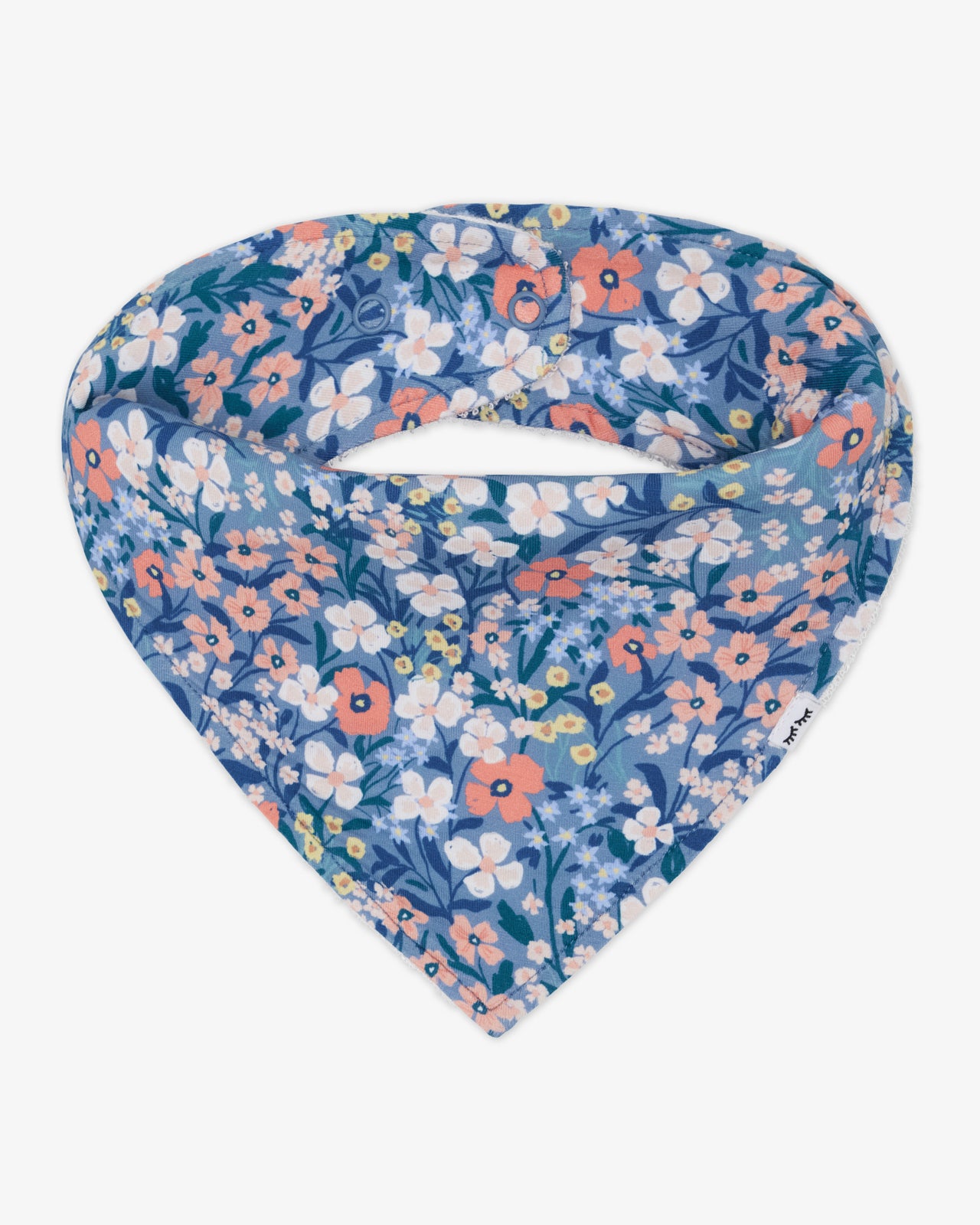 Flat lay of the Petite Petals Bandana Bib