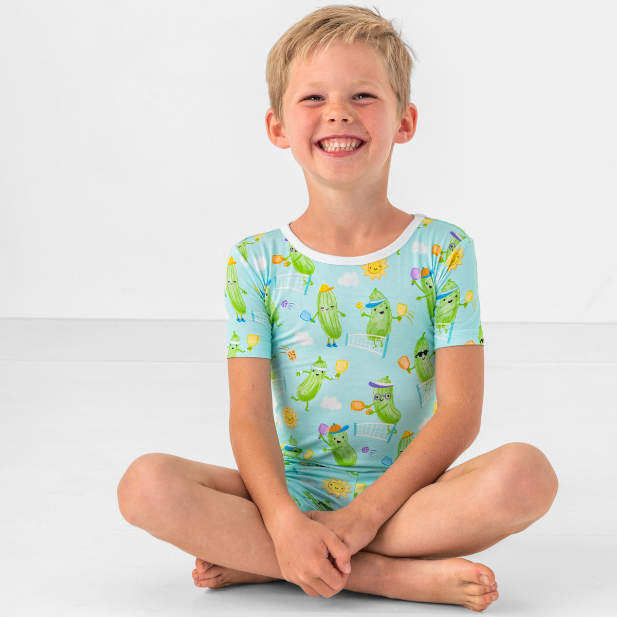 Pickle Power Two-Piece Short Sleeve & Shorts Pajama Set - Little