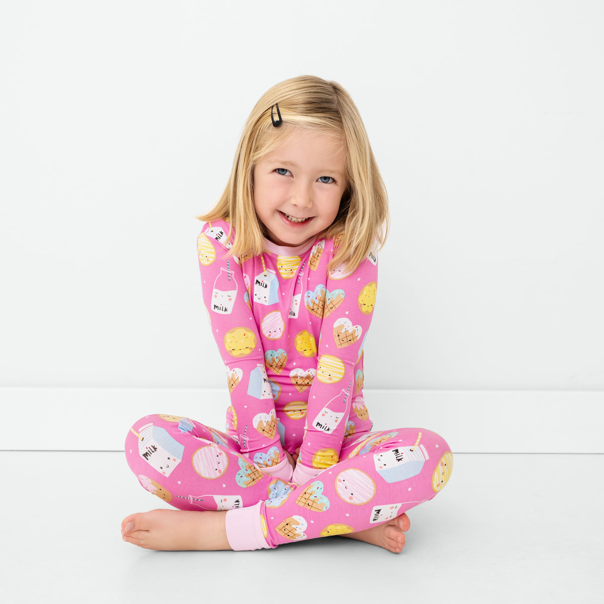 Pink Cookies Milk Two-Piece Pajama Set Little Sleepies