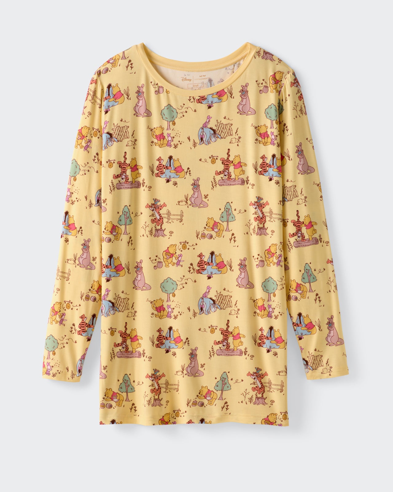 Flat lay of the Disney Playtime With Pooh Men's Long Sleeve Pajama Top