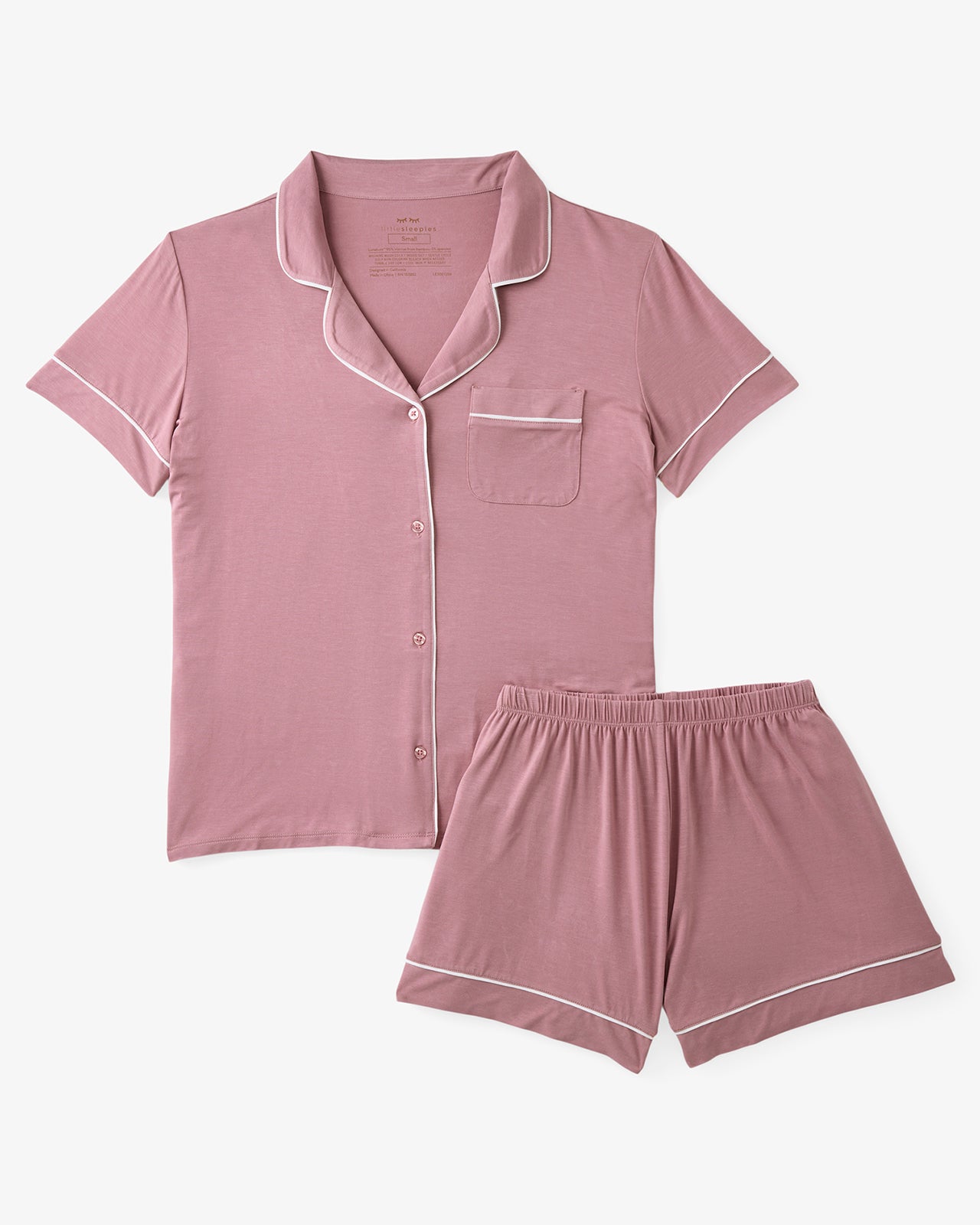 Flat lay of the Rosewood Women's Short Sleeve Short Pajama Set