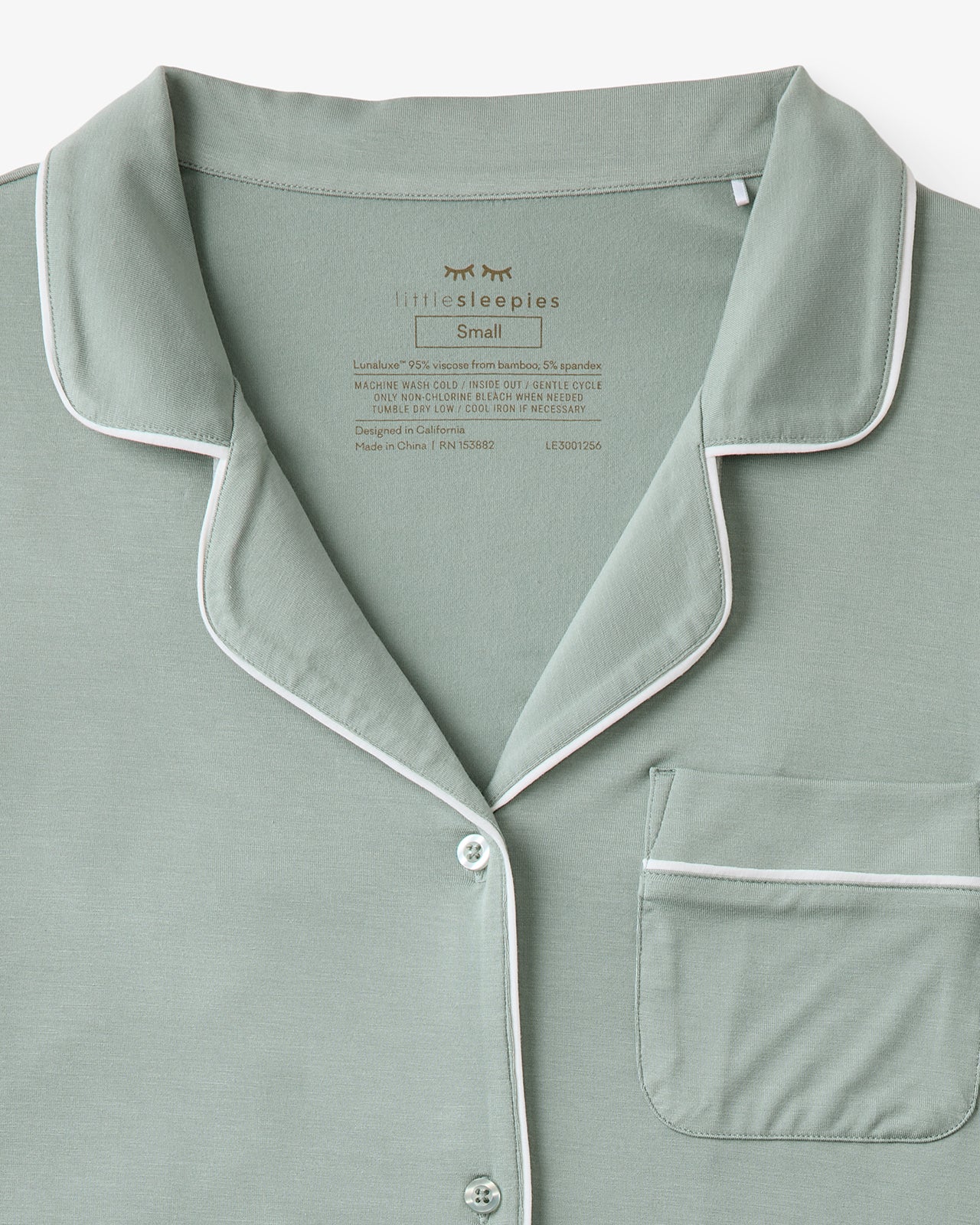 Close up of the collar detail on the Willow Women's Short Sleeve Short Pajama Set