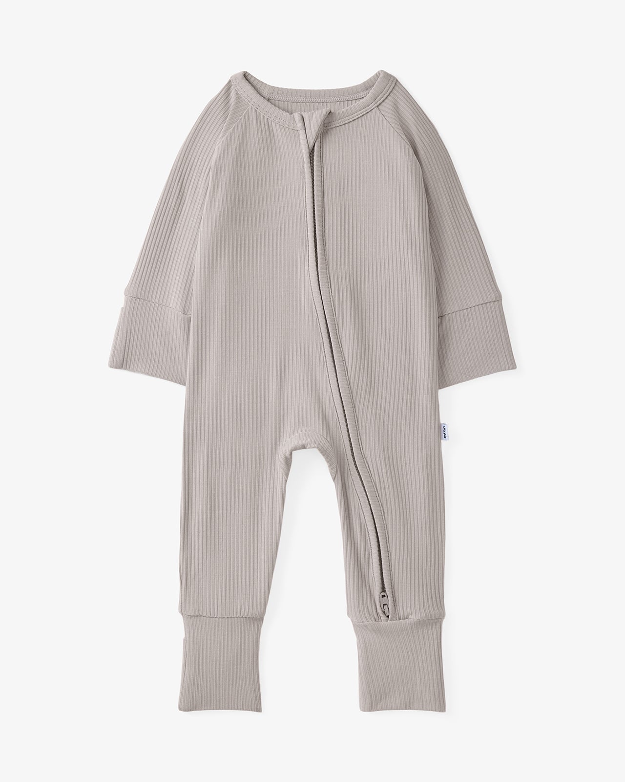 Flat lay of the Dove Gray Ribbed Zippy