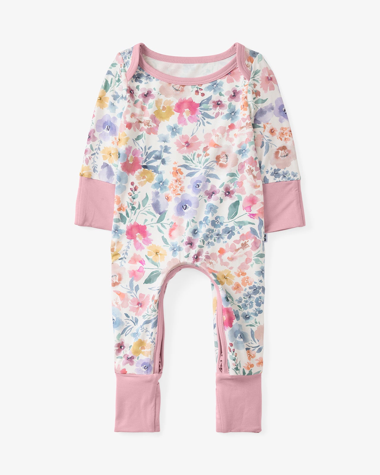 Flat lay of the Tiny Blooms Crescent Zippy