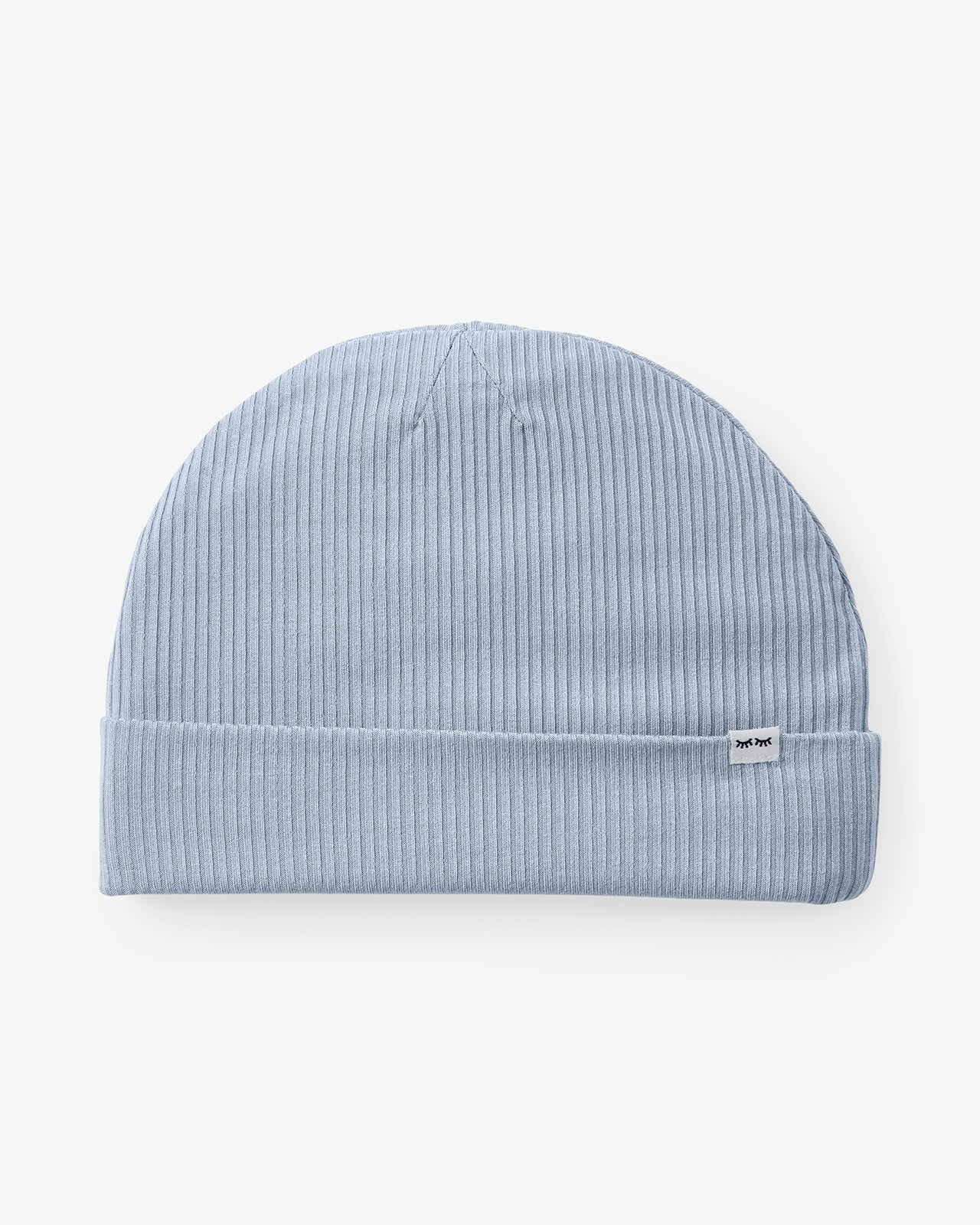 Flat lay of the Light Fog Ribbed Infant Beanie
