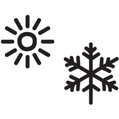 Sunshine and Snowflake Icons