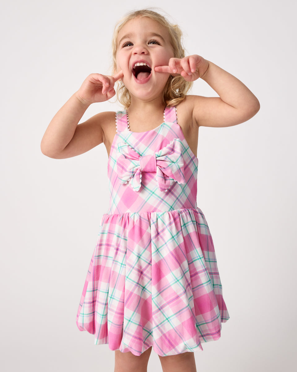 bubble dress Springtime Plaid Bow Bubble Dress 8