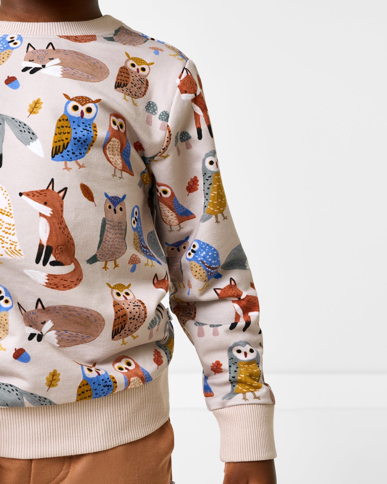 Close up of the sleeve detail on the Twilight Pals Crewneck Sweatshirt