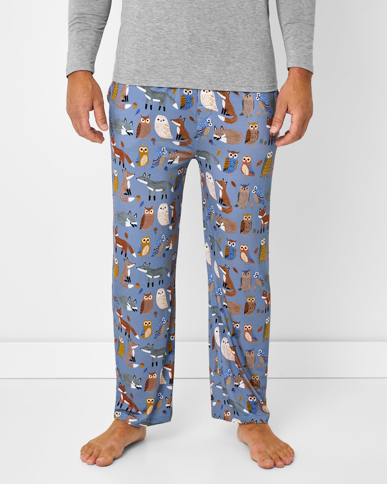 Close up of man wearing the Twilight Pals Men's Pajama Pants