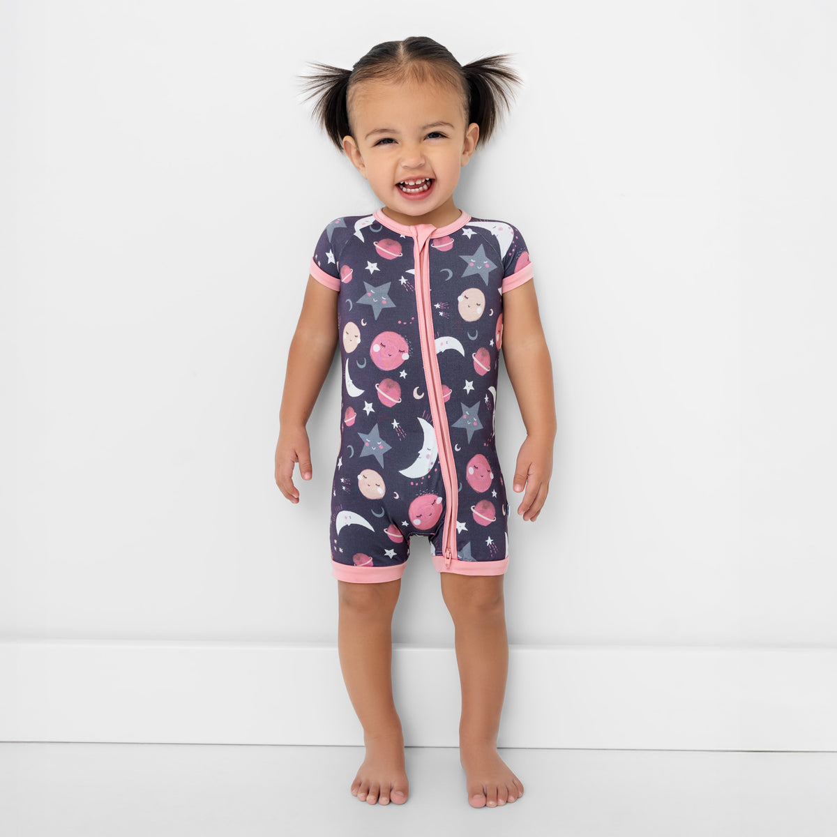 Pink To The Moon & Back Shorty Zippy - Little Sleepies