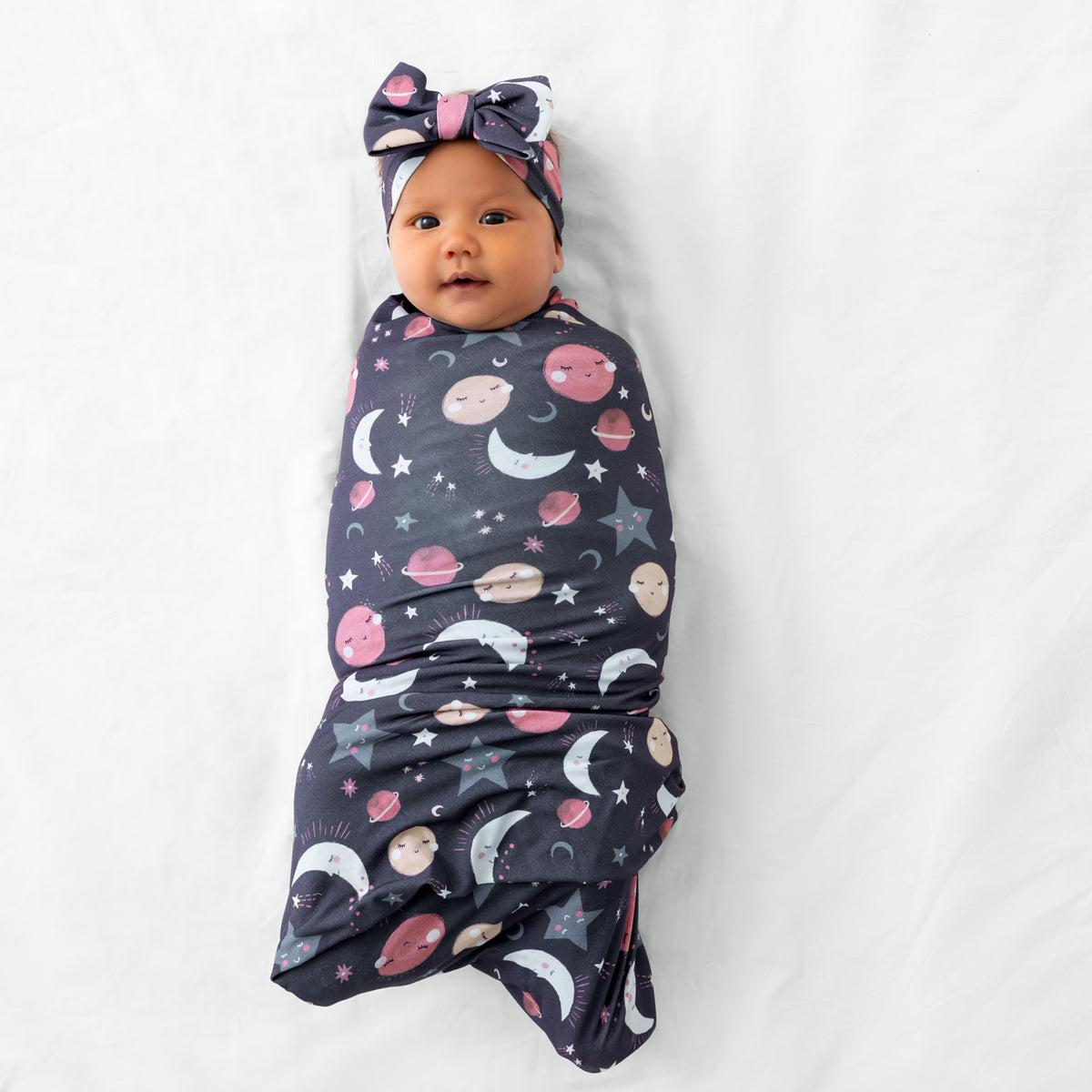 Paris Pink Swaddle wrap & headband main image 1