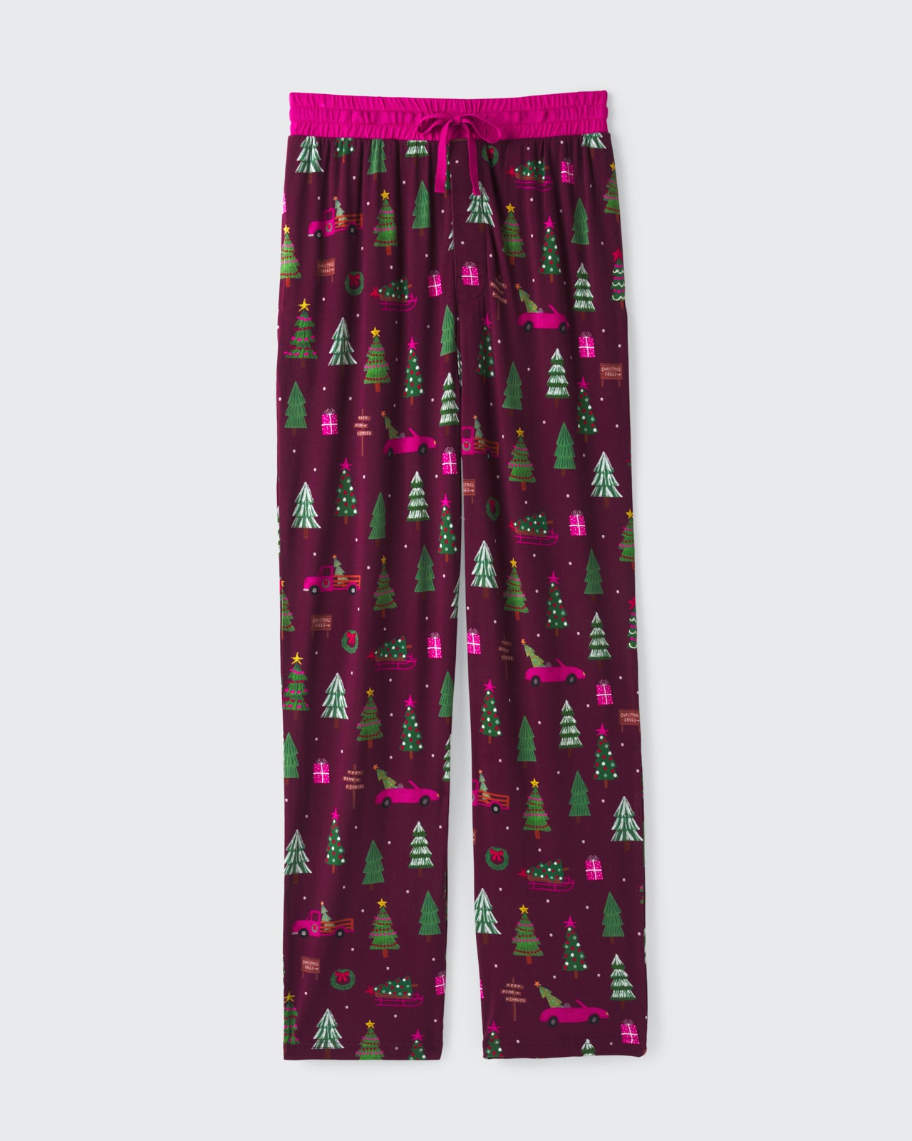 Flat lay of the Cranberry Tree Traffic Men's Pajama Pants