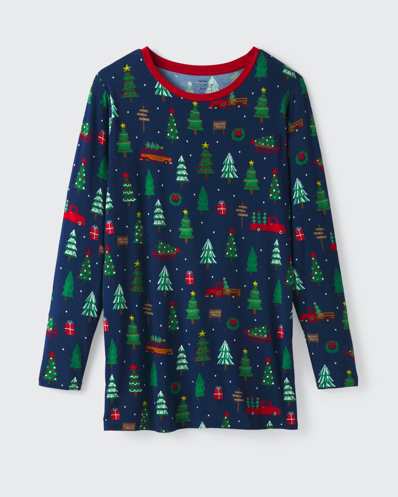 Flat lay of the Navy Tree Traffic Men's Long Sleeve Pajama Top