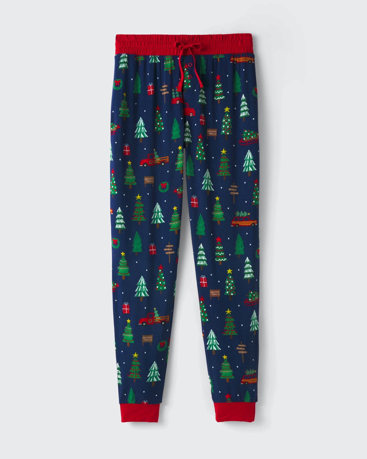 Flat lay of the Navy Tree Traffic Women's Pajama Pants