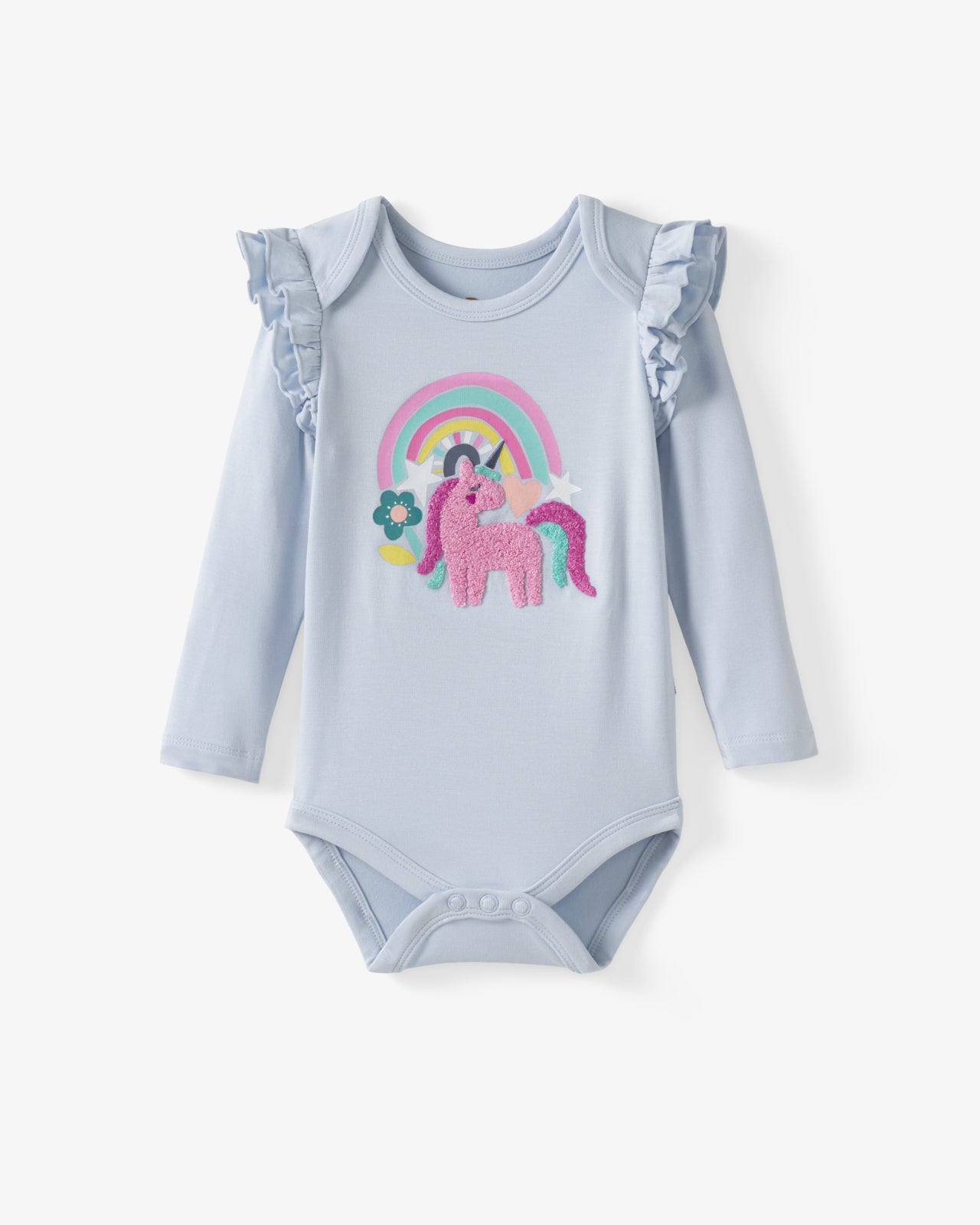 Flat lay of the Unicorn Flutter Bodysuit