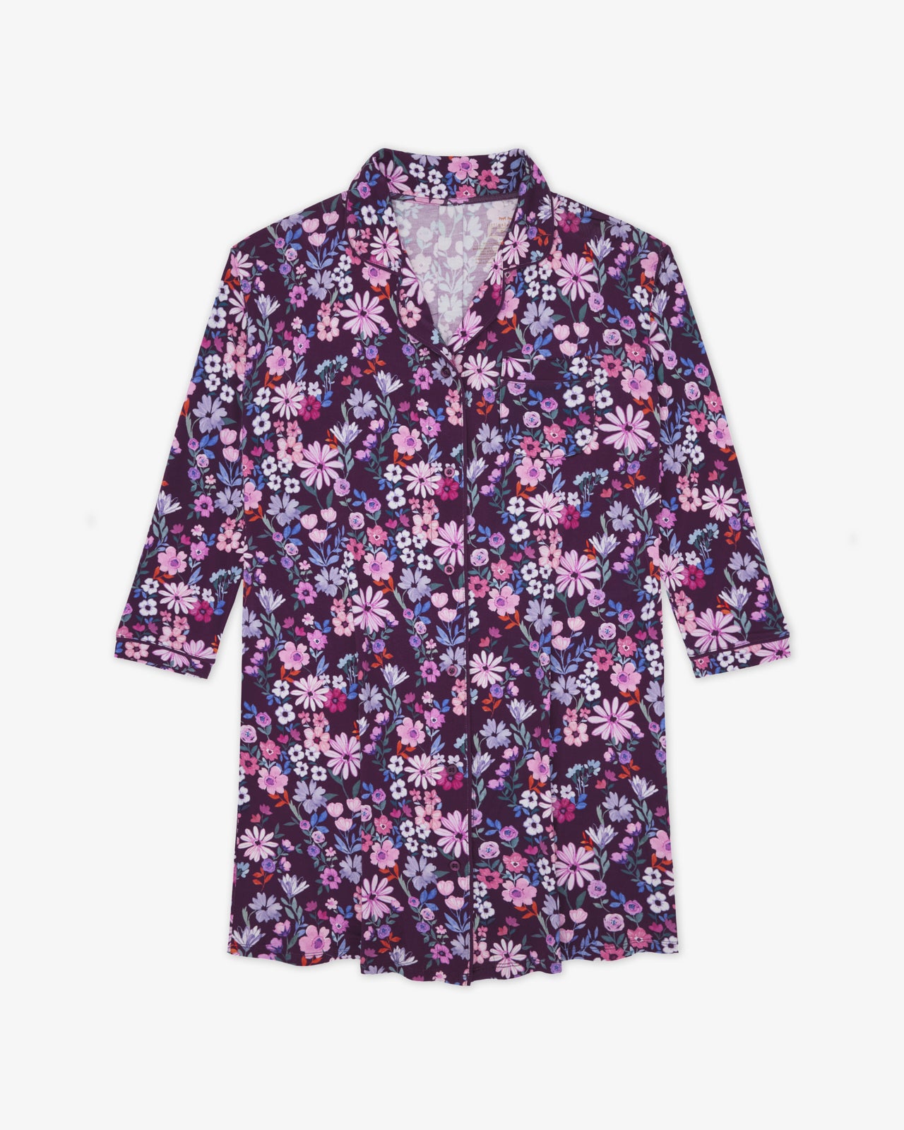 Flat lay of the Violet Meadow Women's Long Sleeve Sleep Shirt
