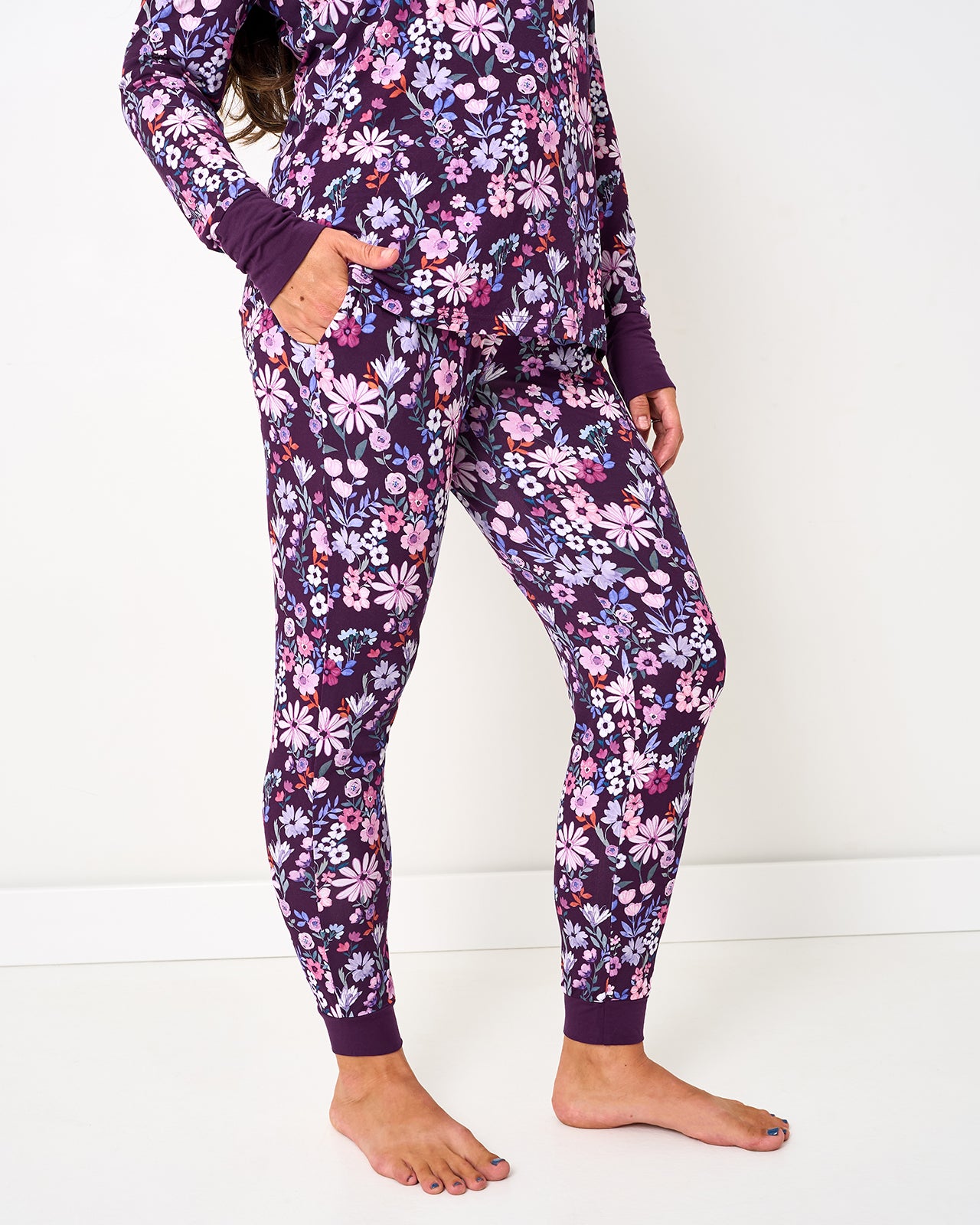 Woman wearing the Violet Meadow Women's Pajama Pants