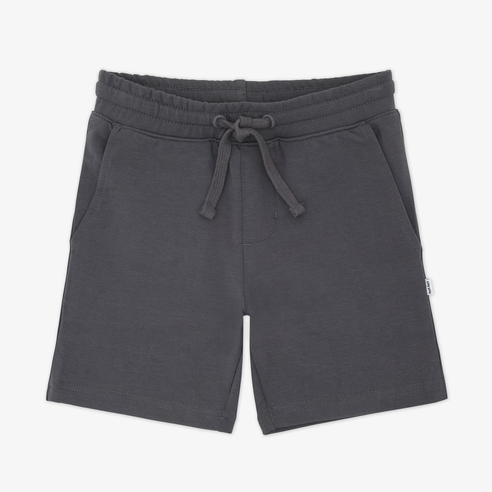 Flat lay of the Washed Black Drawstring Shorts