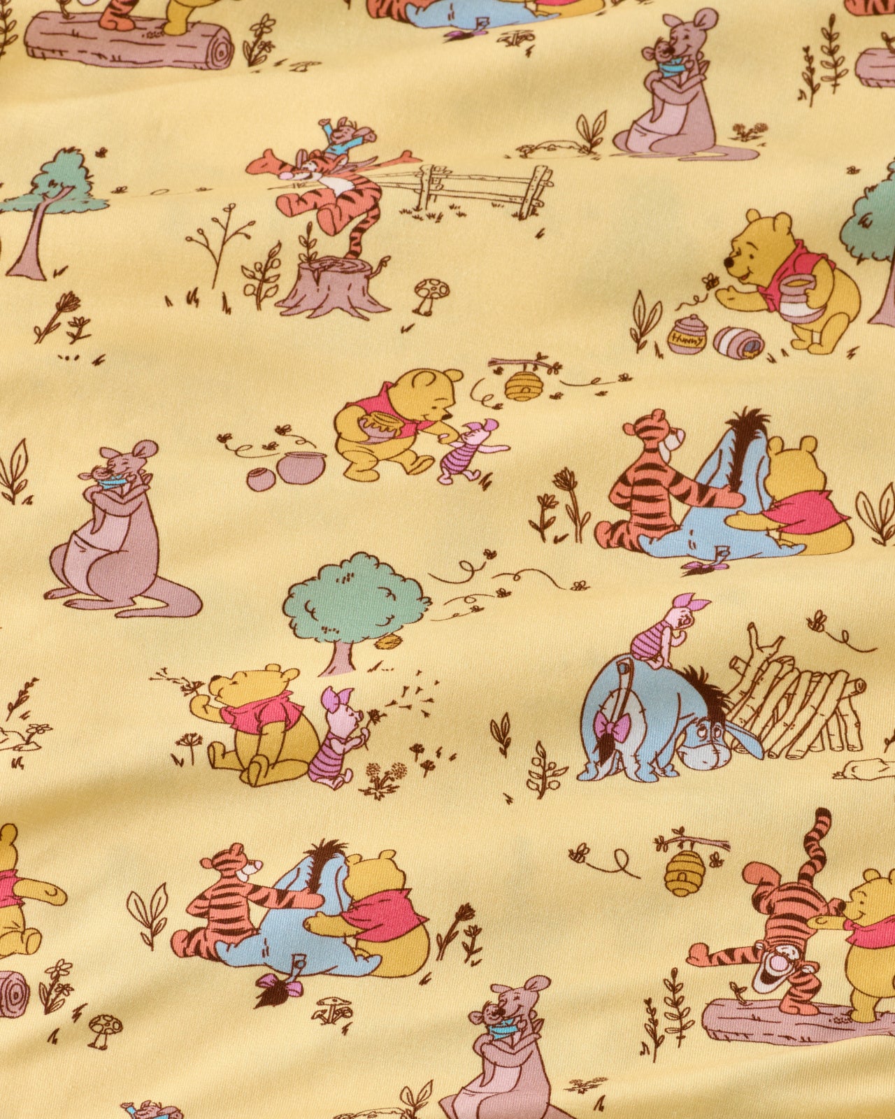 Close up of the Disney Playtime With Pooh fabric