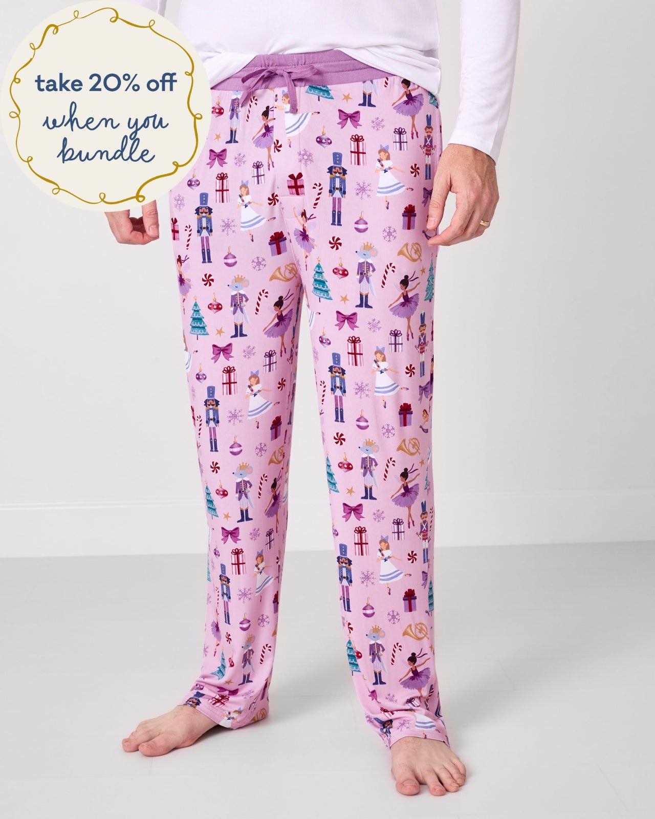 Man wearing the Nutcracker Ballet Men's Pajama Pants