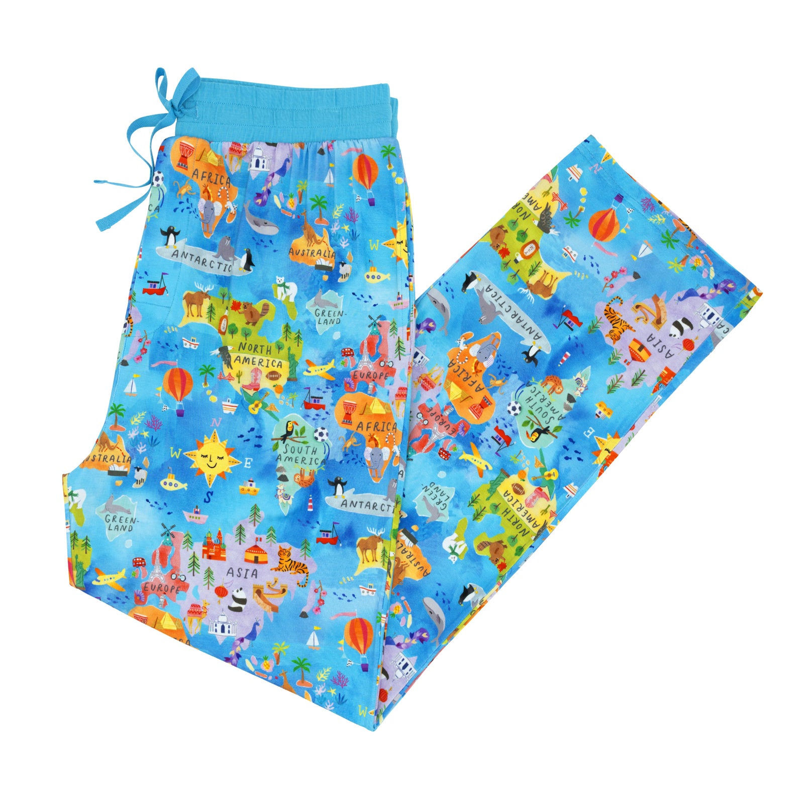 Flat lay of Around The World bamboo men's pajama pants