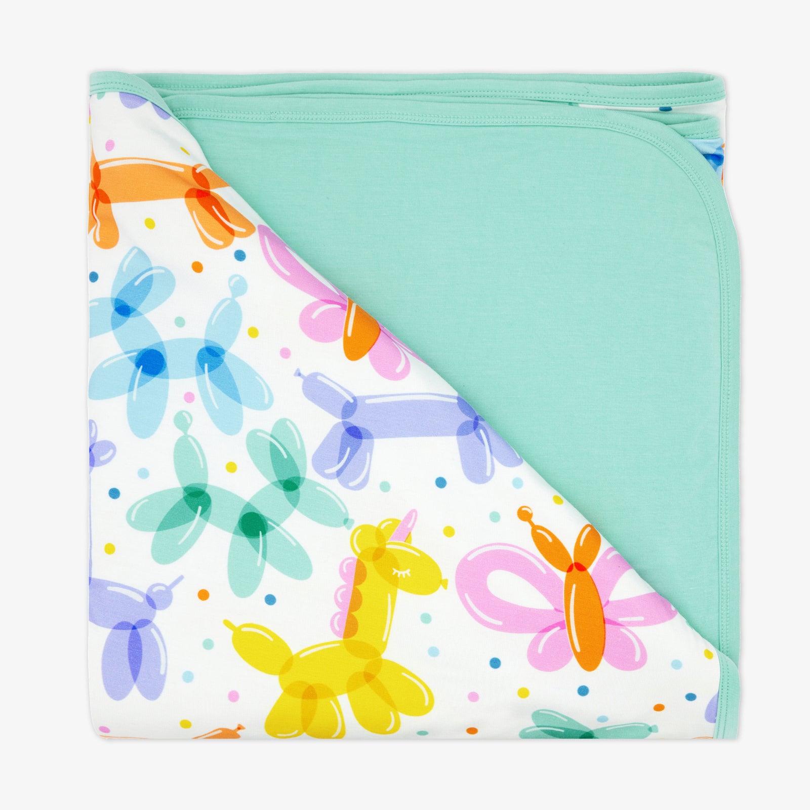 Flat lay of the Balloon Bash Large Cloud Blanket®