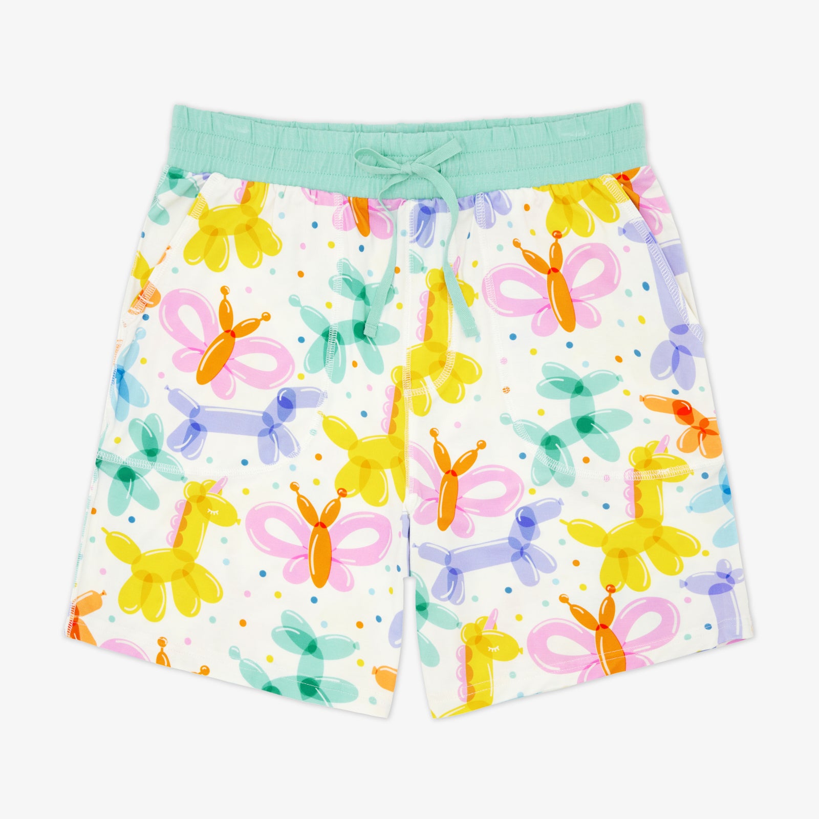 Flat lay of the Balloon Bash Men's Pajama Shorts