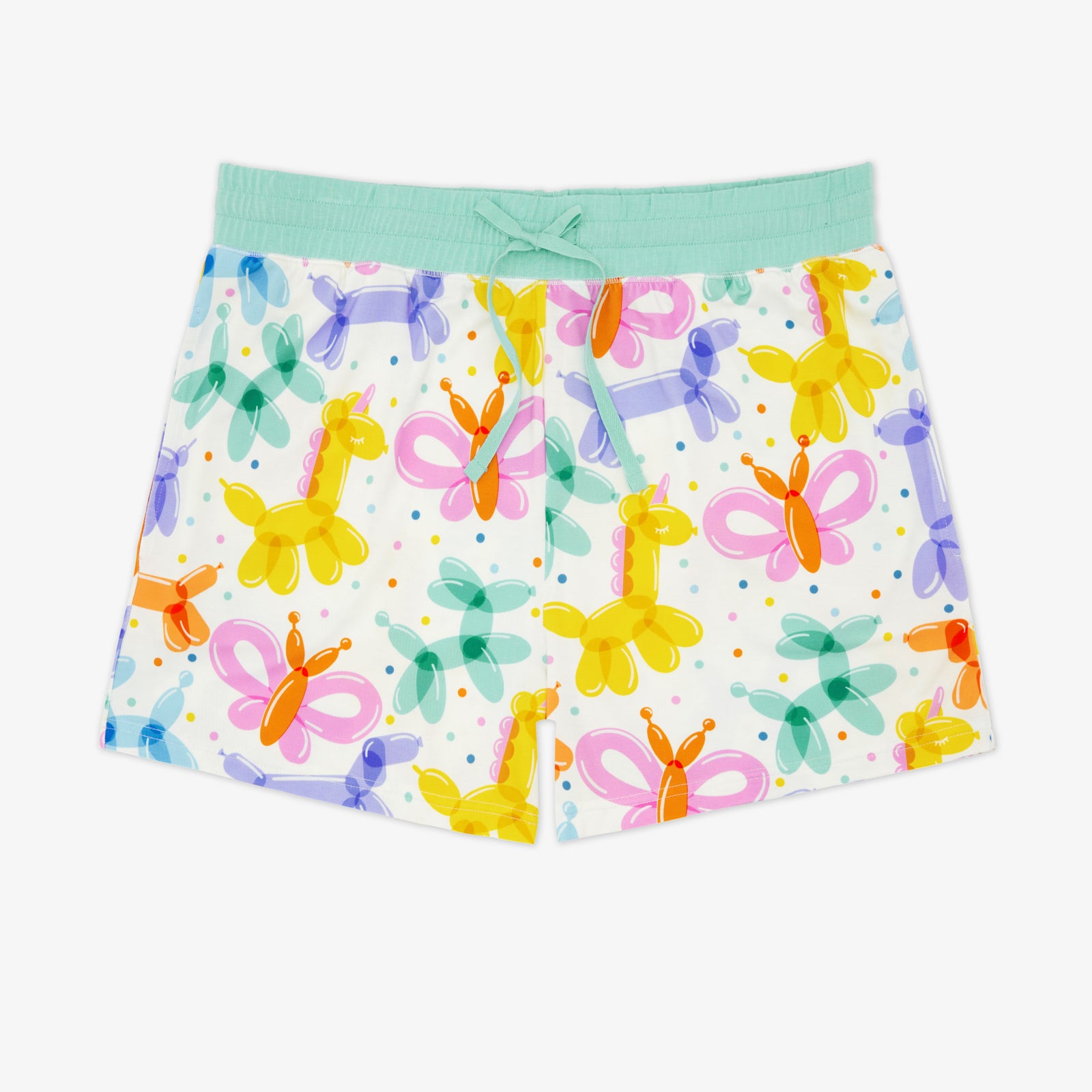 Flat lay of the Balloon Bash Women's Pajama Shorts