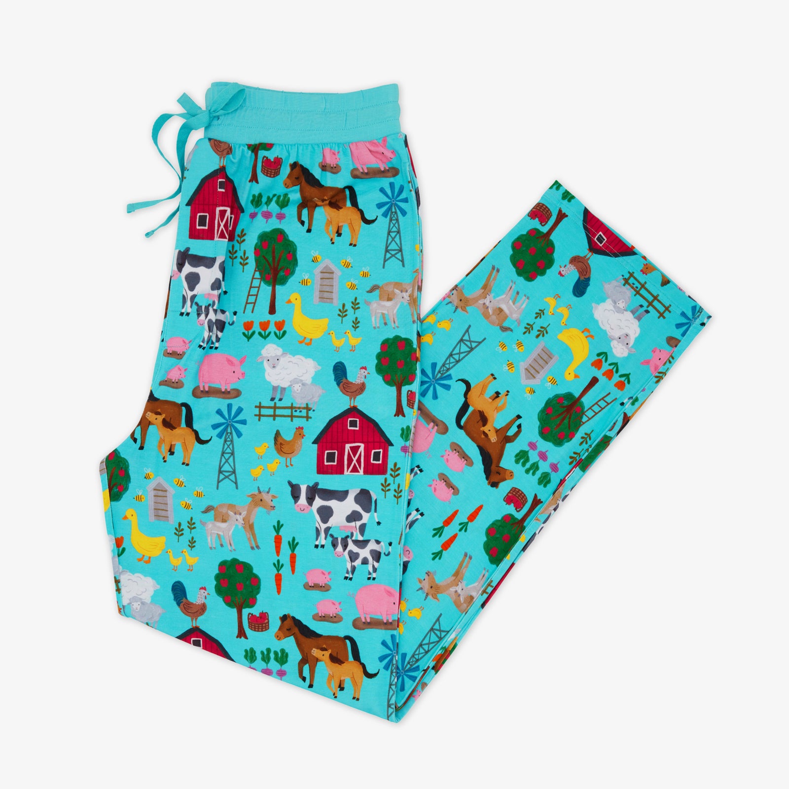 Flat lay of the Turquoise Farm Fam Men's Pajama Pants