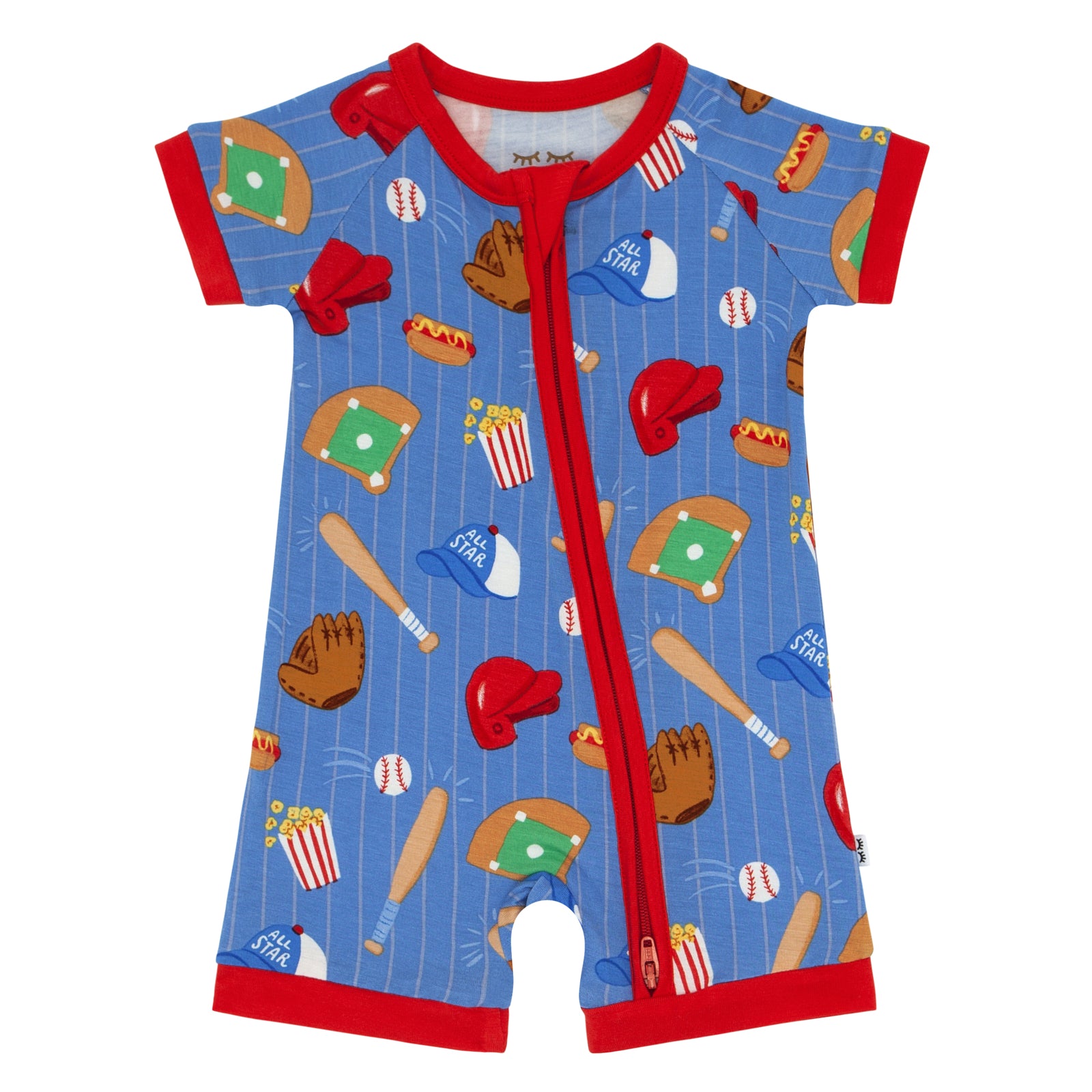 Flat lay of a Blue All Stars bamboo shorty zippy