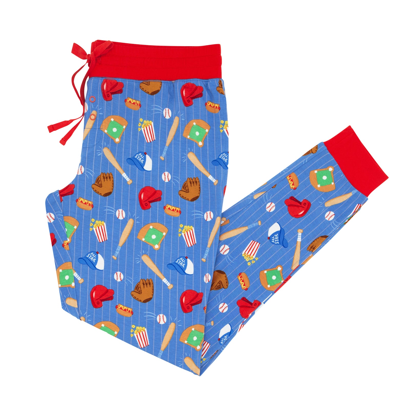 Flat lay of Blue All Stars women's bamboo pajama pants