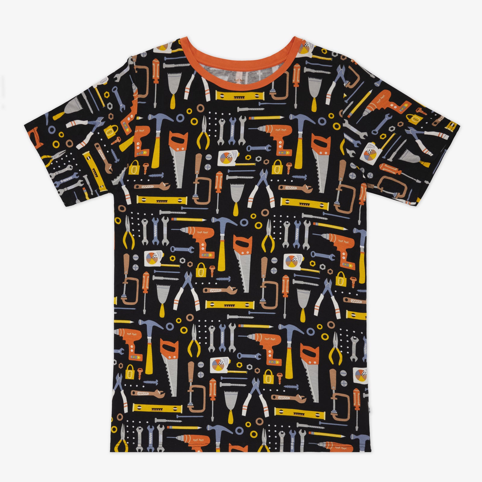 Flat lay of the Little Builders Men's Short Sleeve Pajama Top