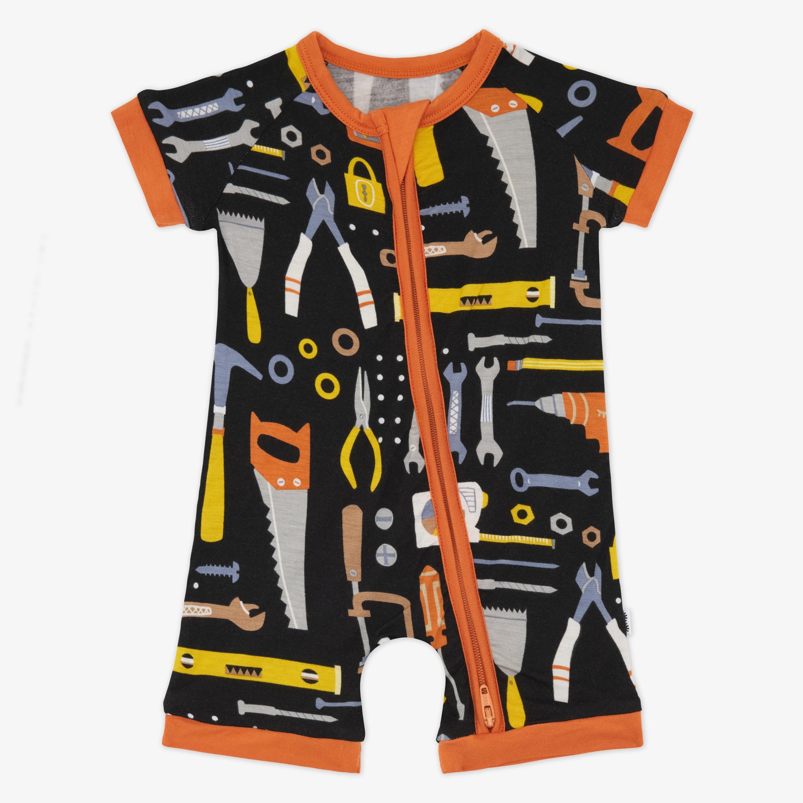 Flat lay of the Little Builders Shorty Zippy