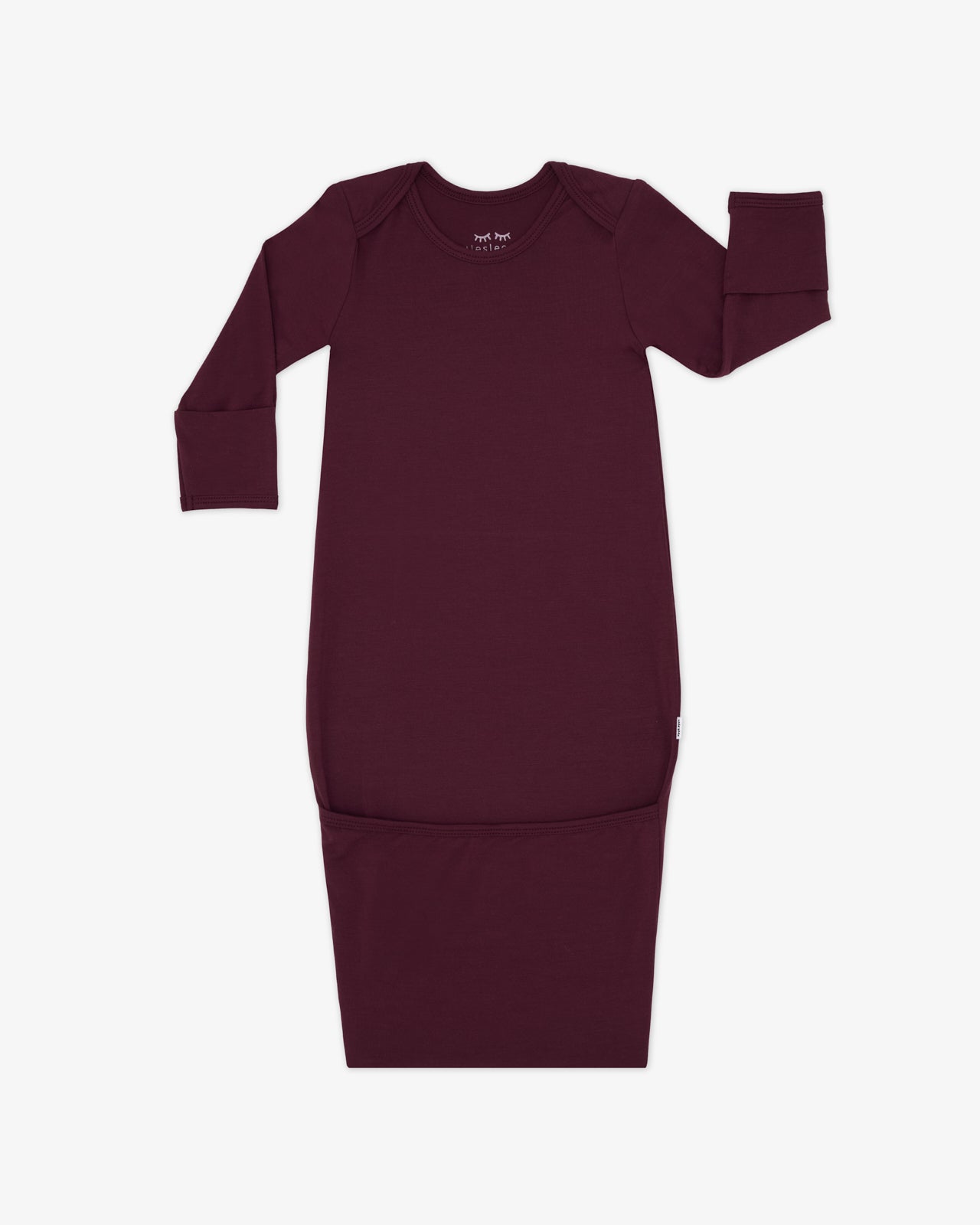 Flat lay of the Classic Burgundy Infant Gown