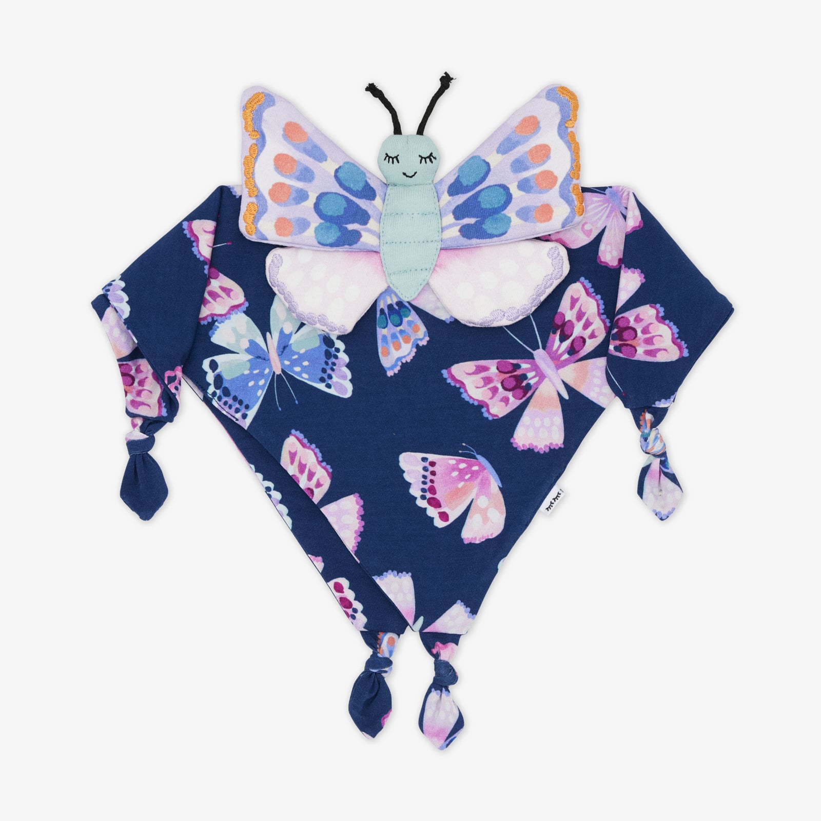 Flat lay of the Mira the Butterfly Sleepyhead Lovey