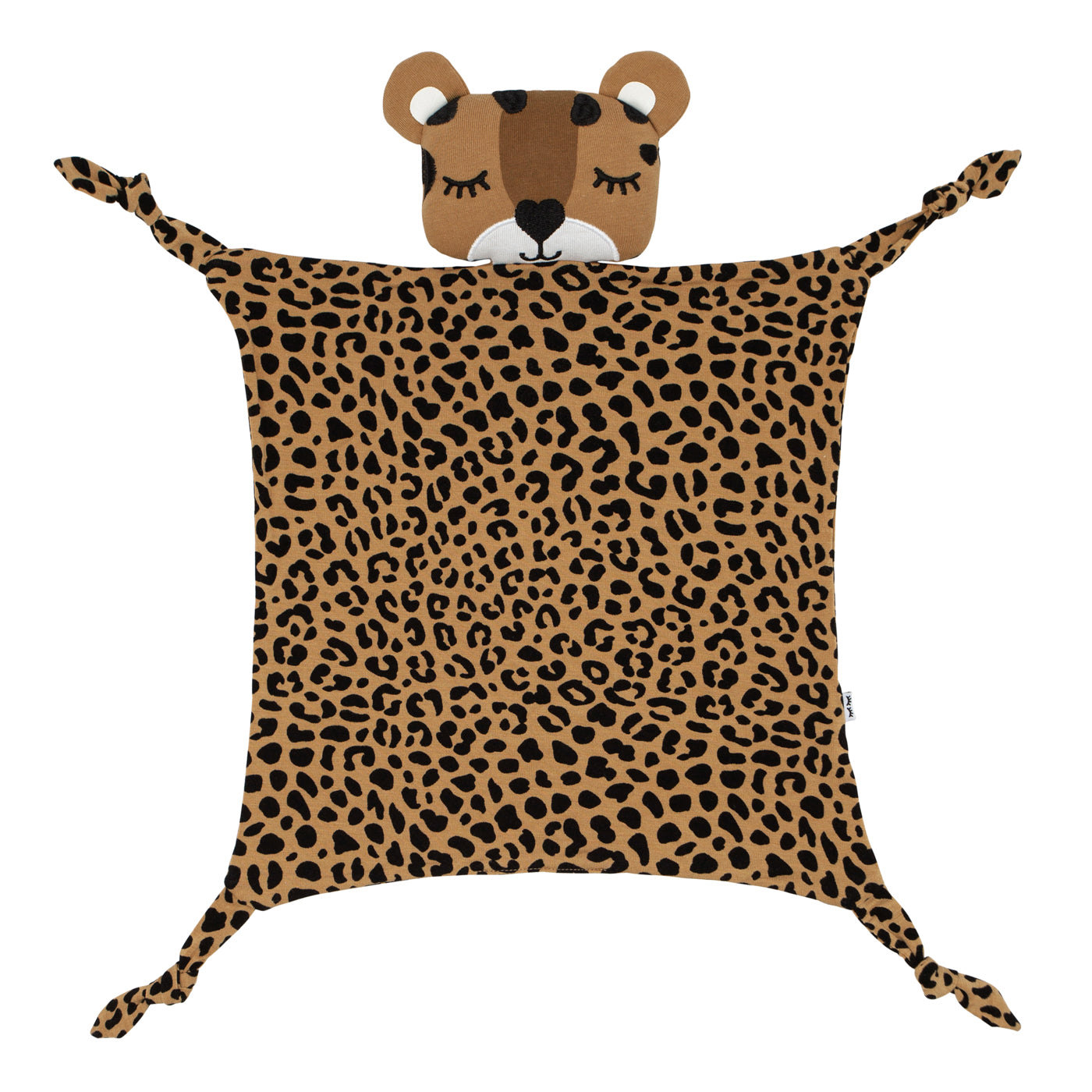 Alternate flat lay image of a classic leopard sleepyhead lovey