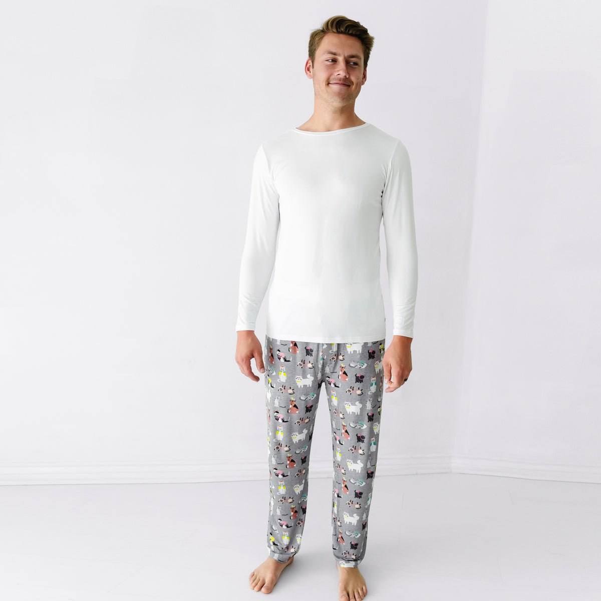 Cotton Straight Leg Pyjama Pants - Cats