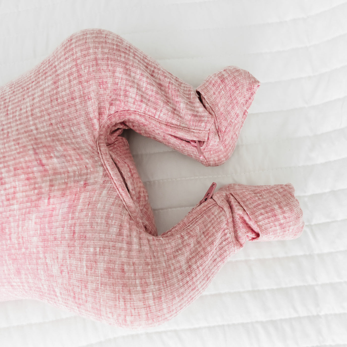 Crescent Zippy - Heather Mauve Ribbed Crescent Zippy