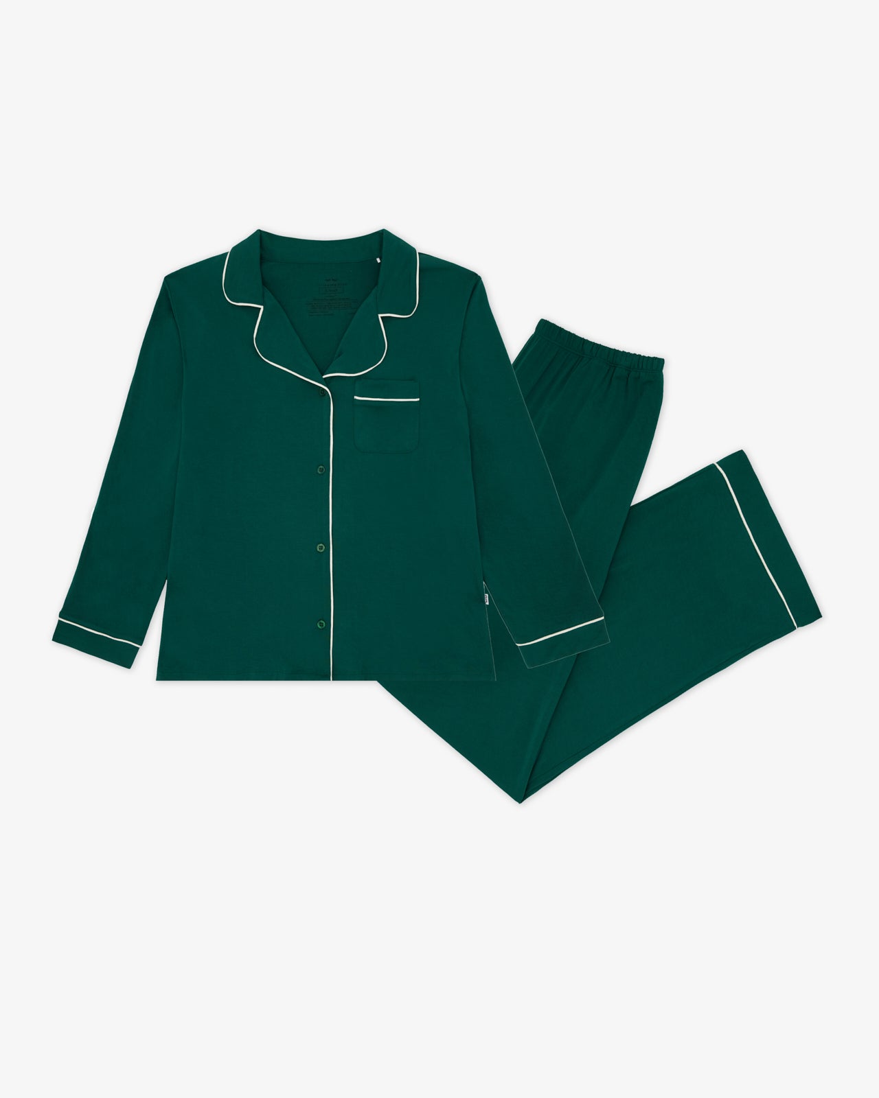 Flat lay of the Emerald Women's Long Sleeve Pajama Set