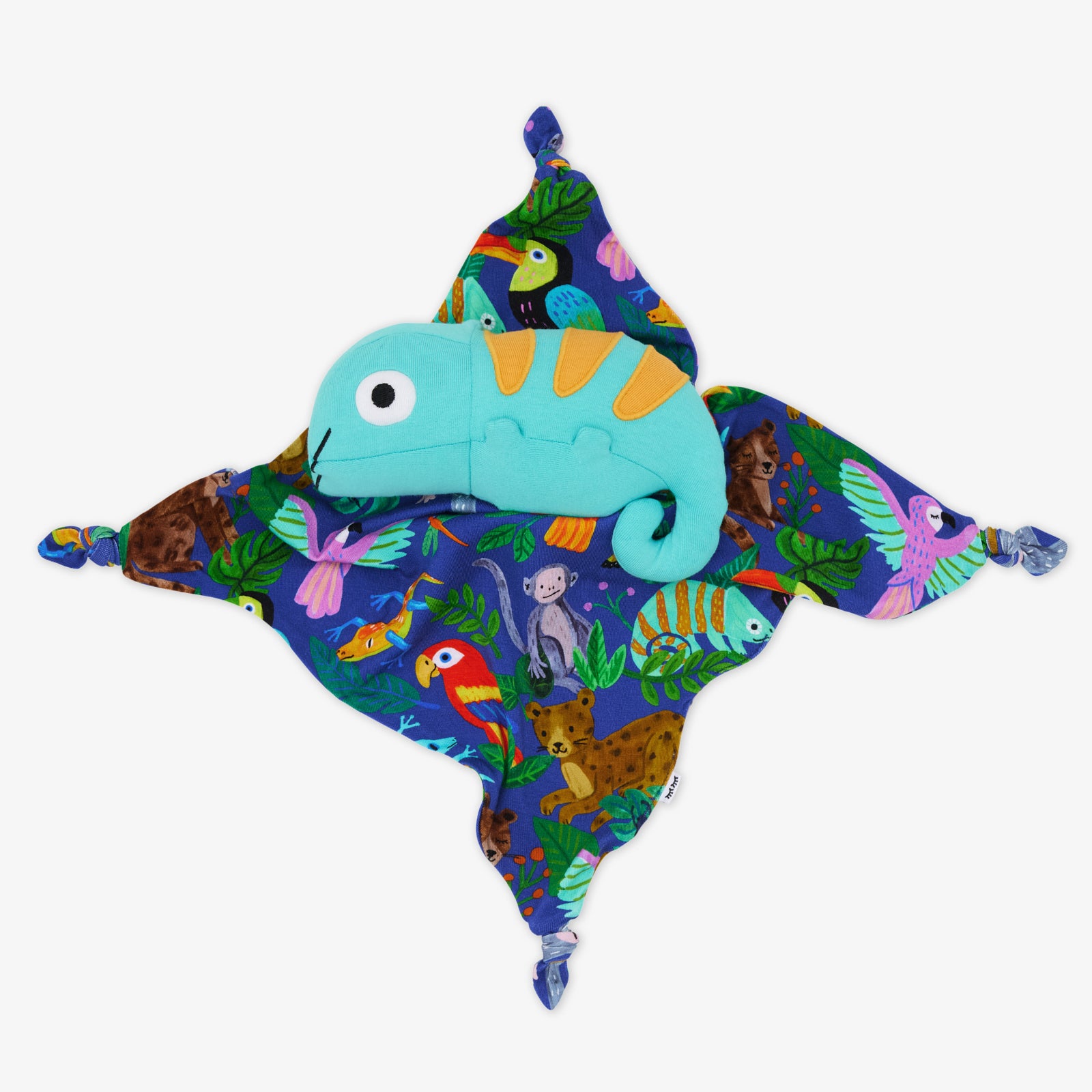 Flat lay of the Cammie the Chameleon Sleepyhead Lovey