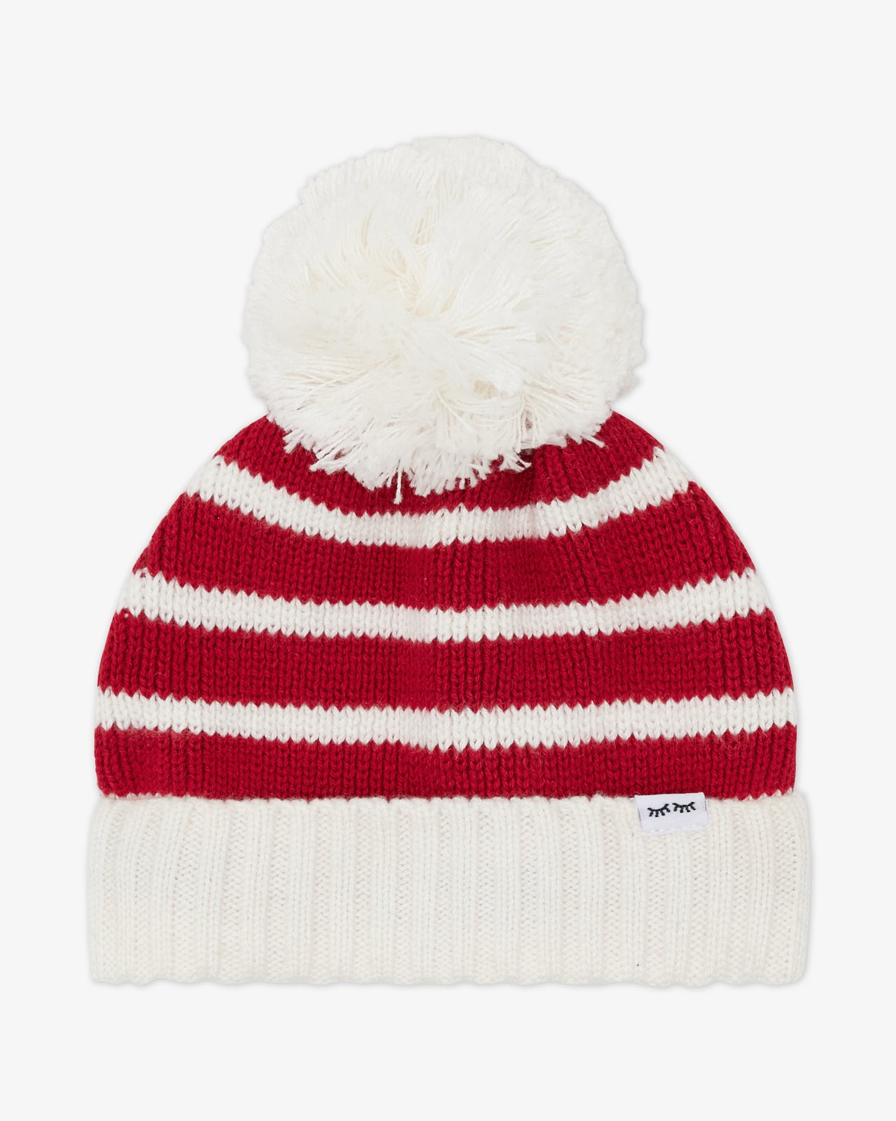 Flat lay of the Candy Cane Stripe Sweater Beanie Hat