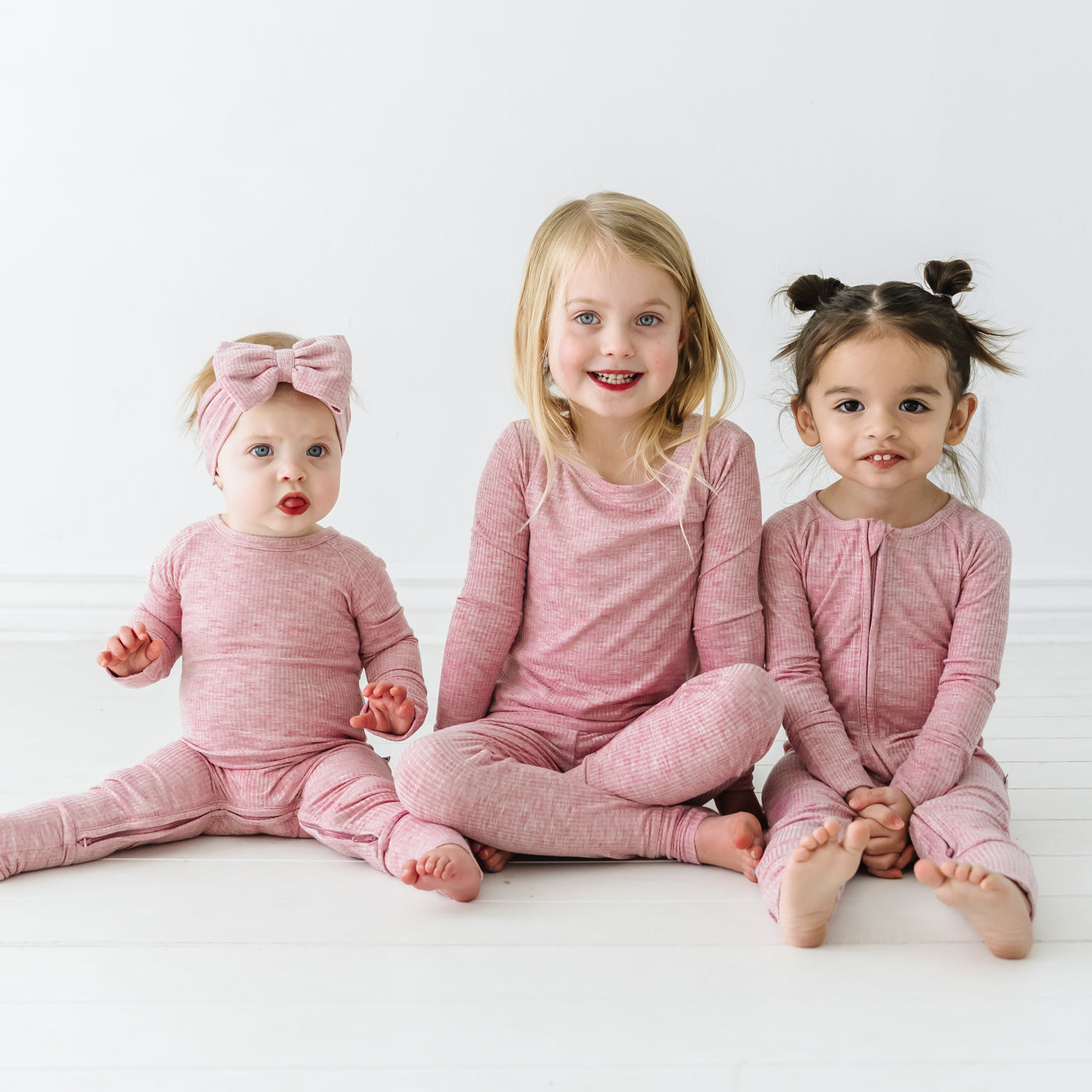 LS/P PJ Set - Heather Mauve Ribbed Two-Piece Pajama Set