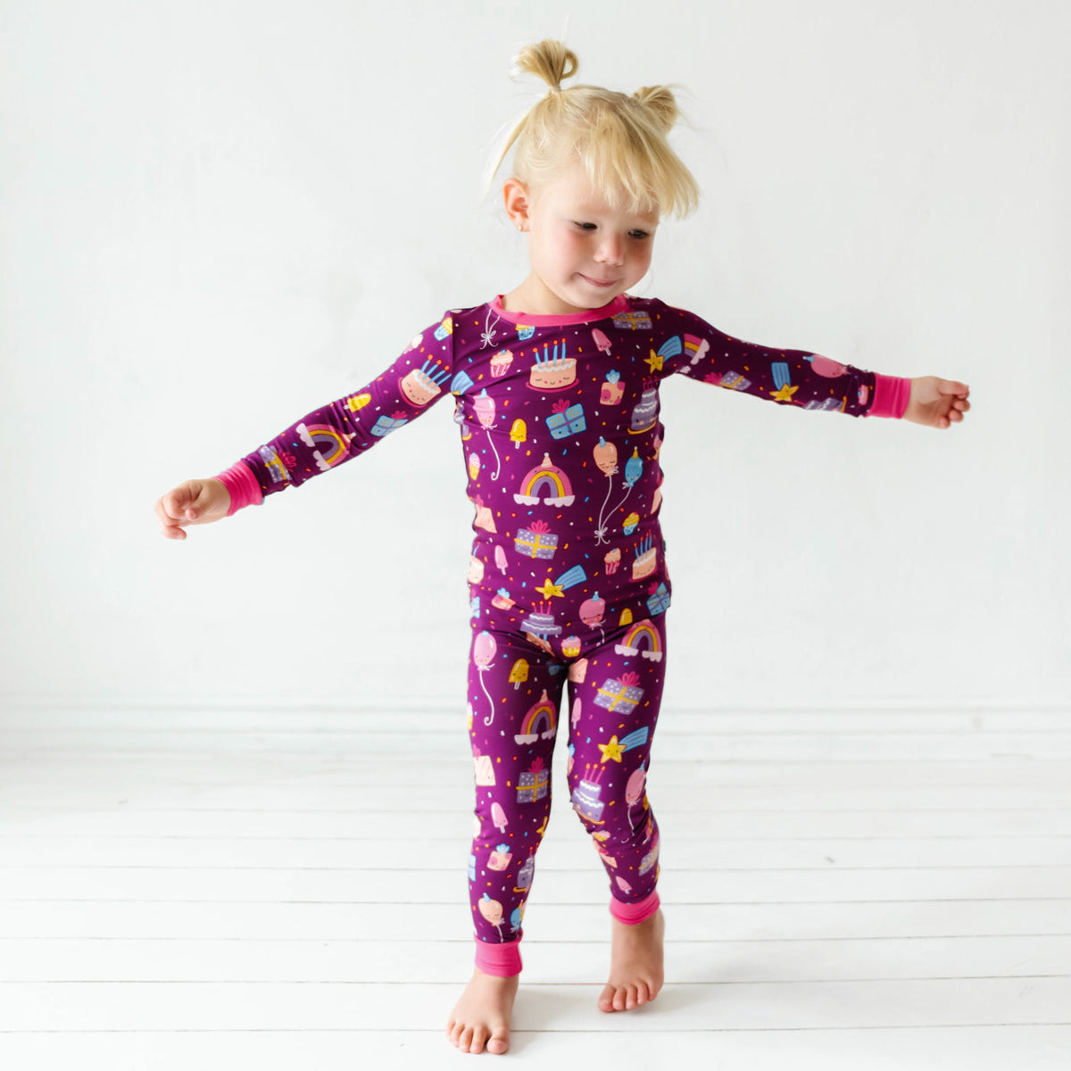 Purple Birthday Wishes Two-Piece Pajama Set