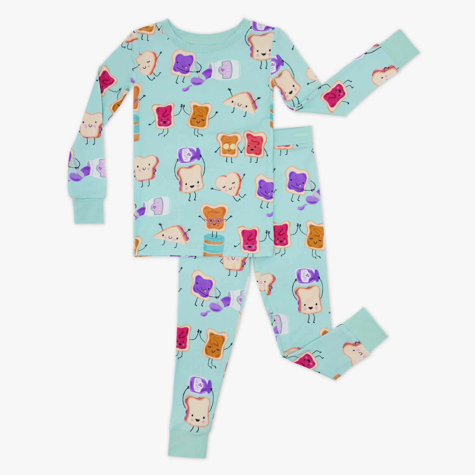 Flat lay of the Lunch Buddies Two-Piece Pajama Set