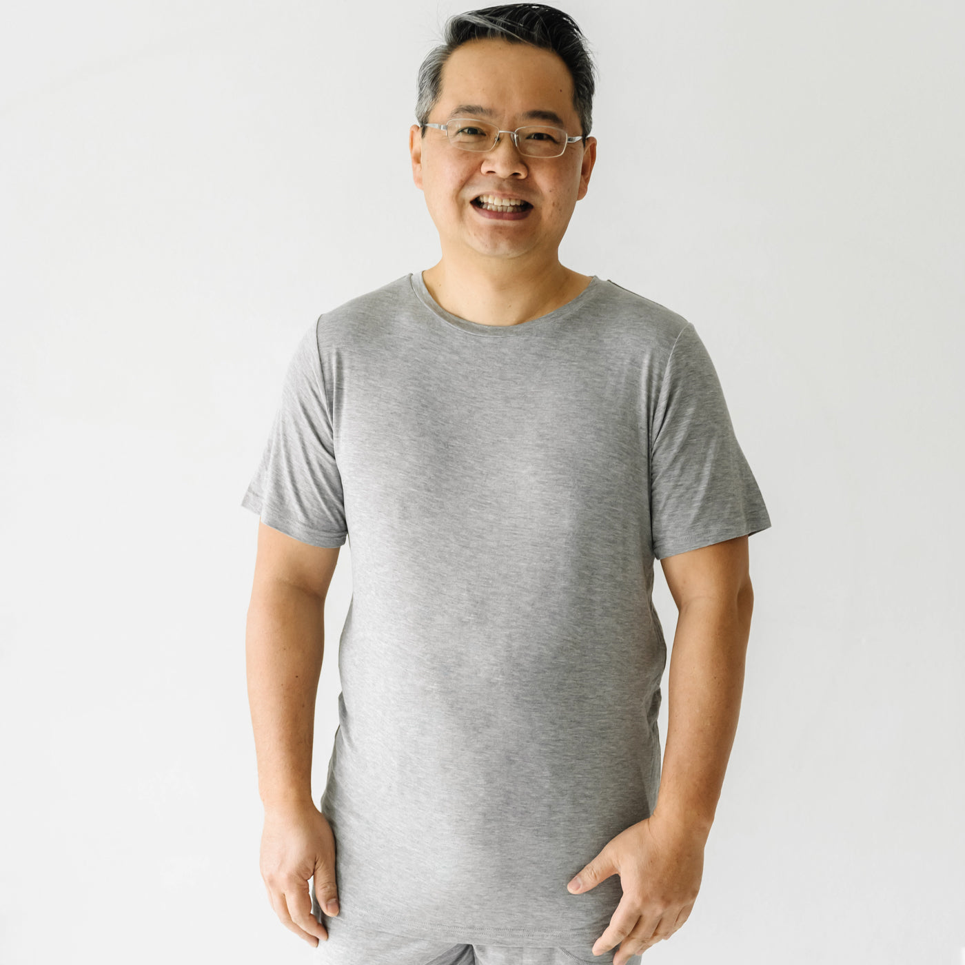 Men's SS PJ Tops - Heather Gray Men's Short Sleeve Bamboo Viscose Pajama Top