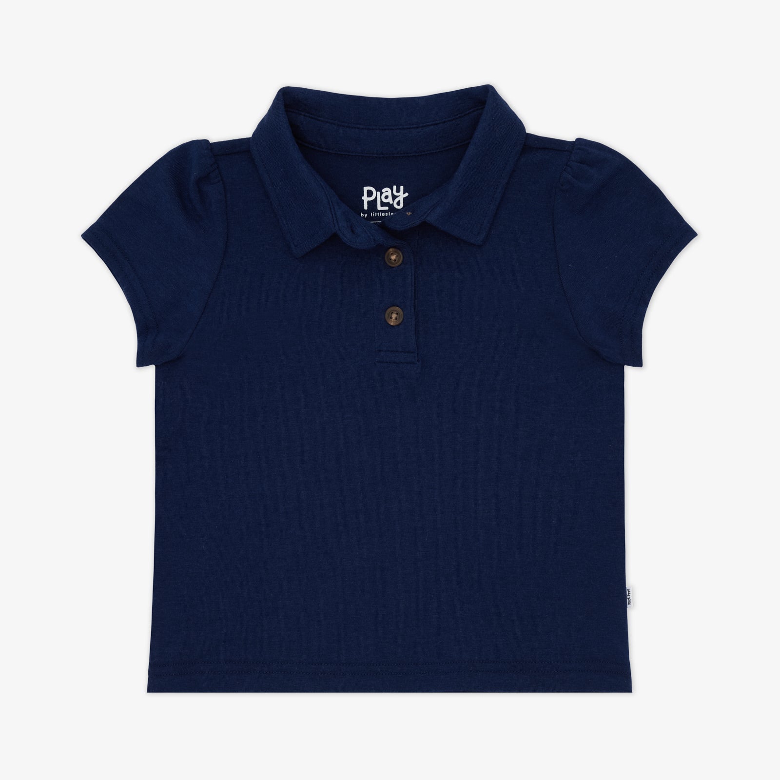 Flat lay of the Classic Navy Puff Sleeve Polo