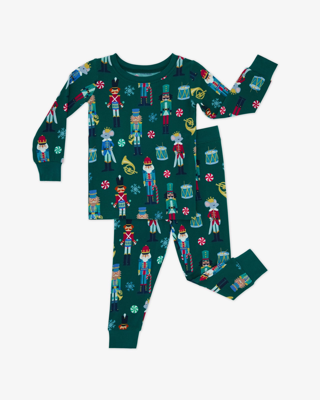 Flat lay of the Nutcracker March Two-Piece Pajama Set