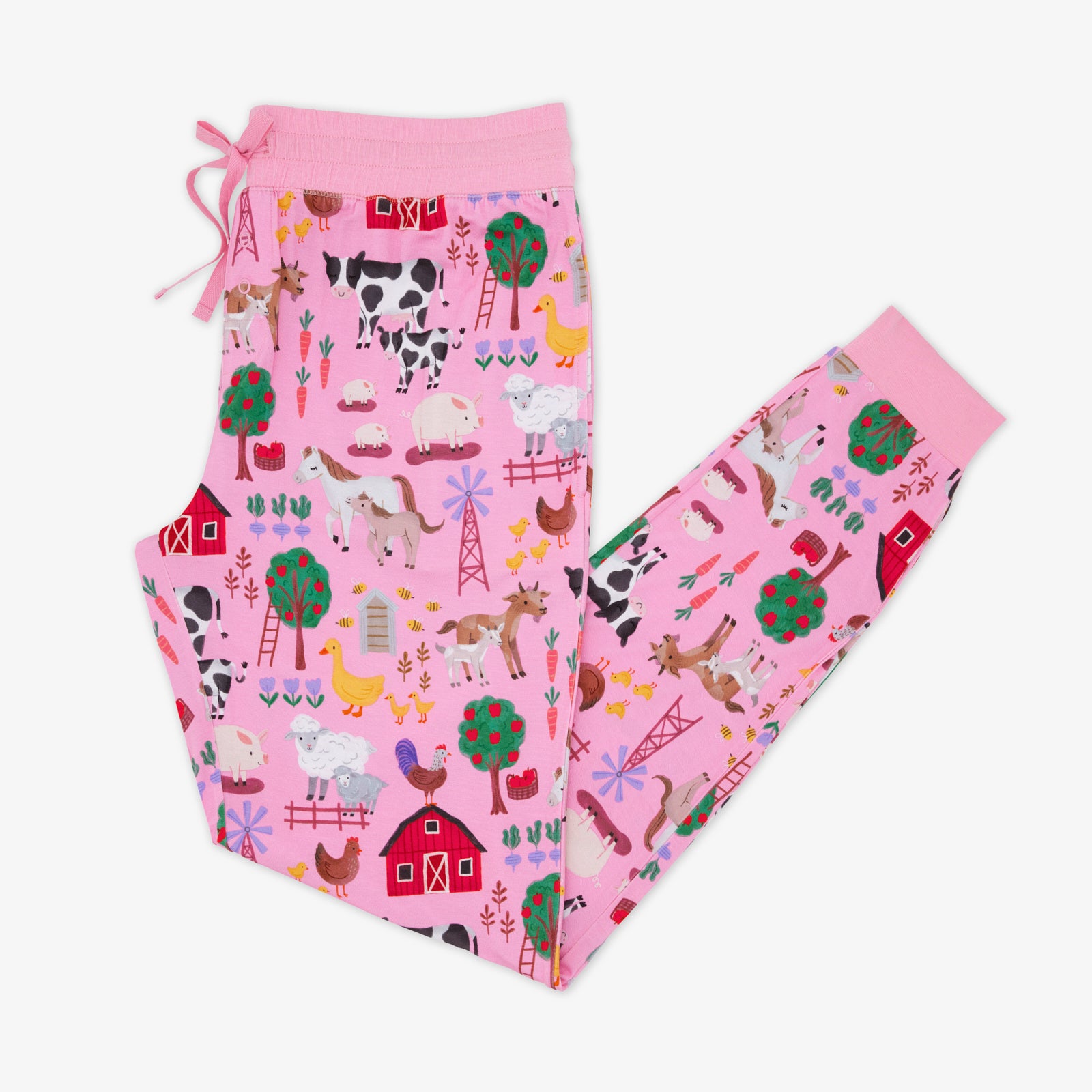 Flat lay of the Pink Farm Fam Women's Pajama Pants
