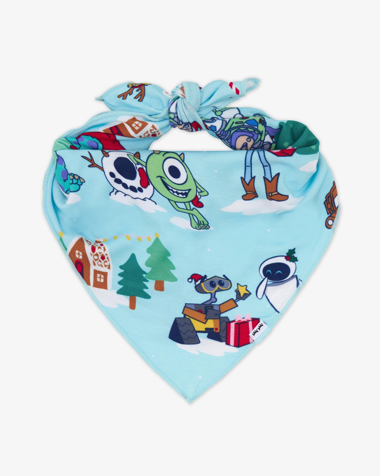 Flat lay of the Disney & Pixar Christmas Village Pet Bandana